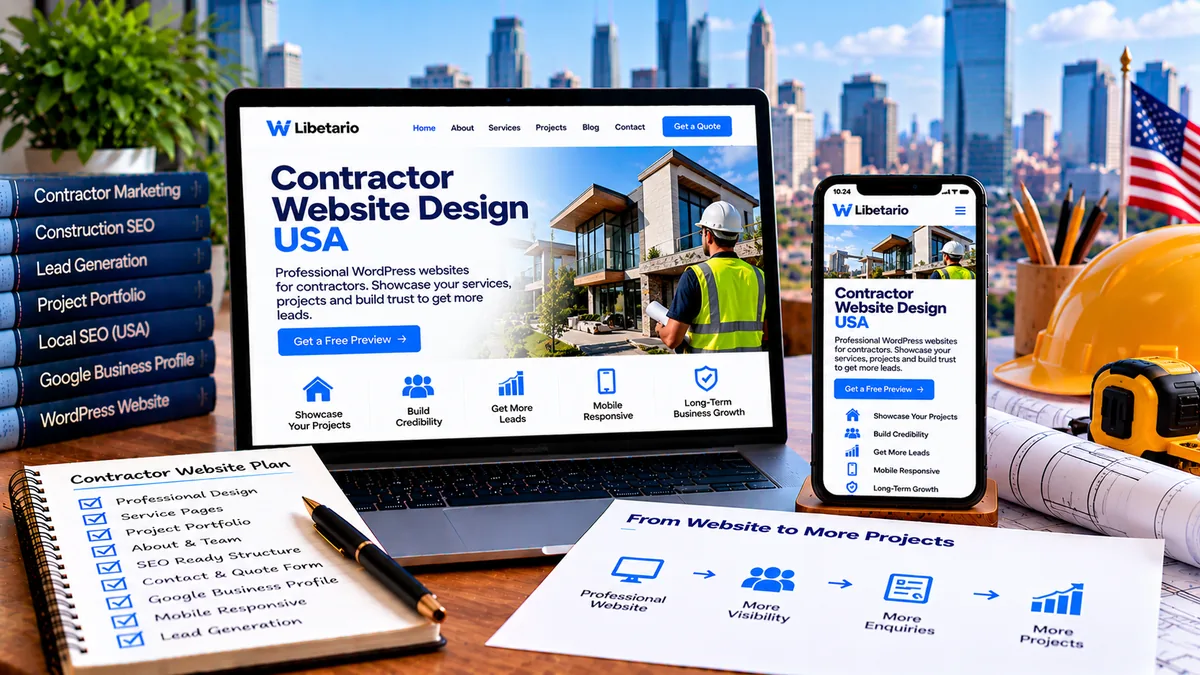 Professional website design for contractors in the USA